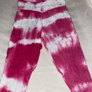 Booty by brabants pink and white cropped tie dye
